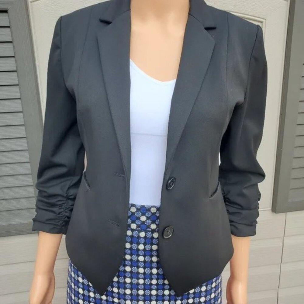 EXPRESS Woman's Blazer Ruched 3/4 Seeves Business Formal Casual